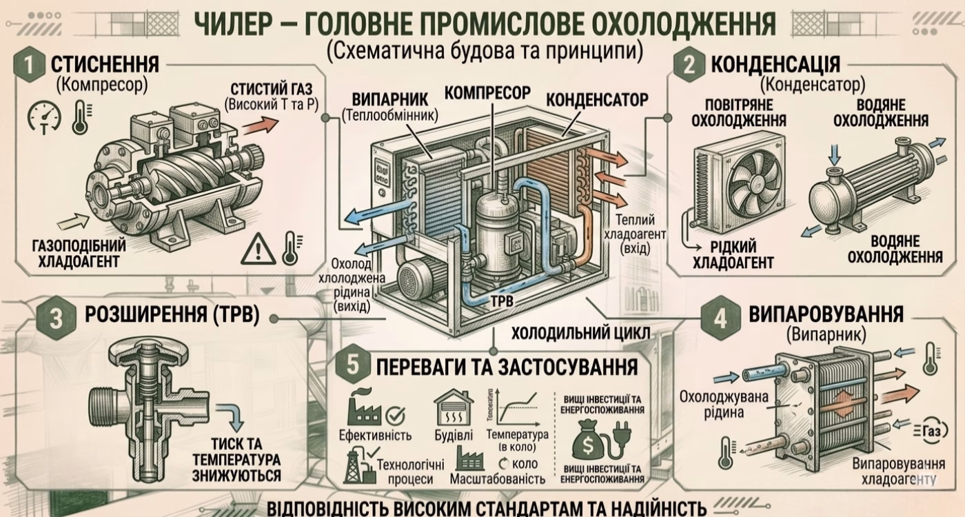 Чилер головне промислове охолодження