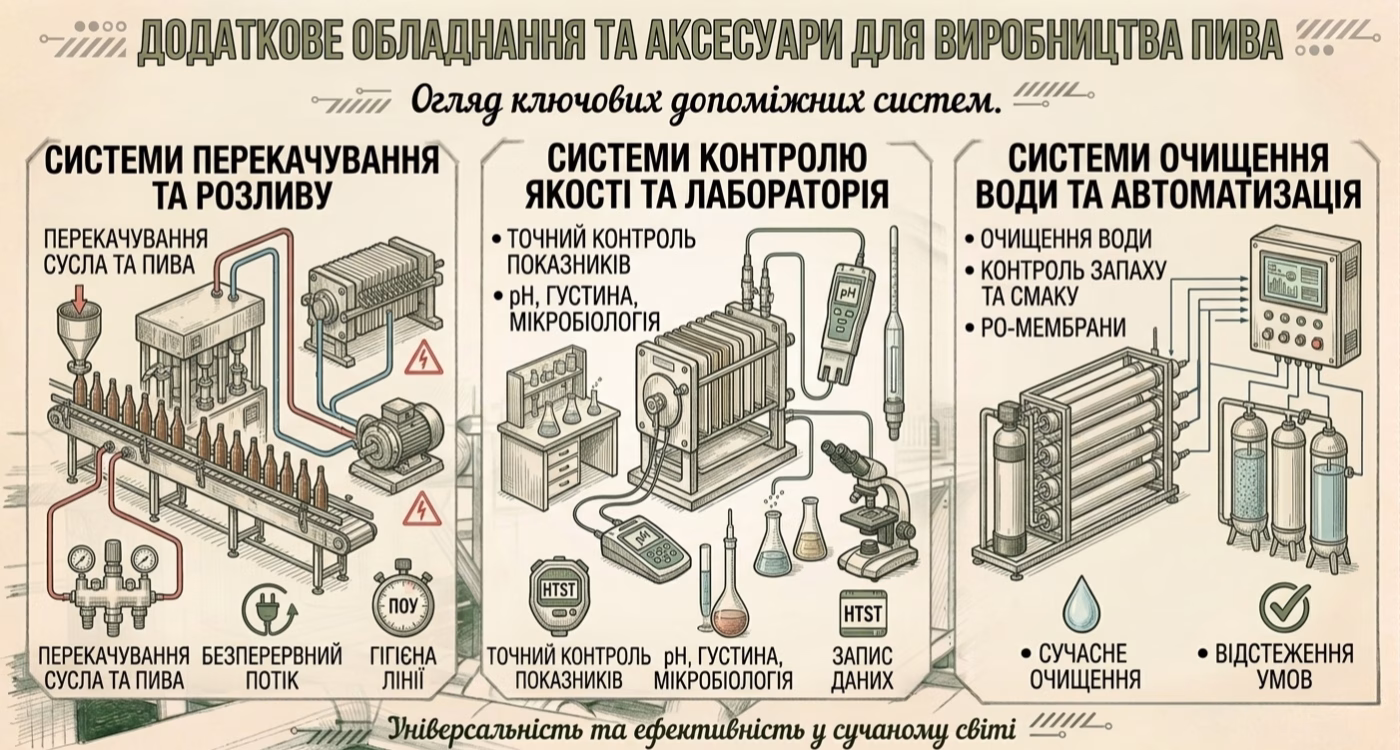 Додаткове обладнання для виробництва пива