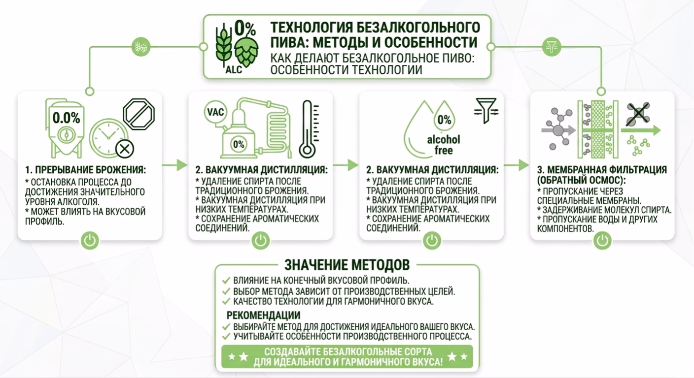 Как делают безалкогольное пиво