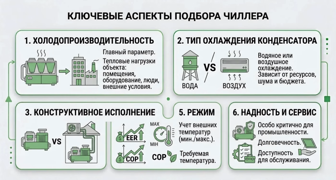 Ключевые аспекты подбора чиллера