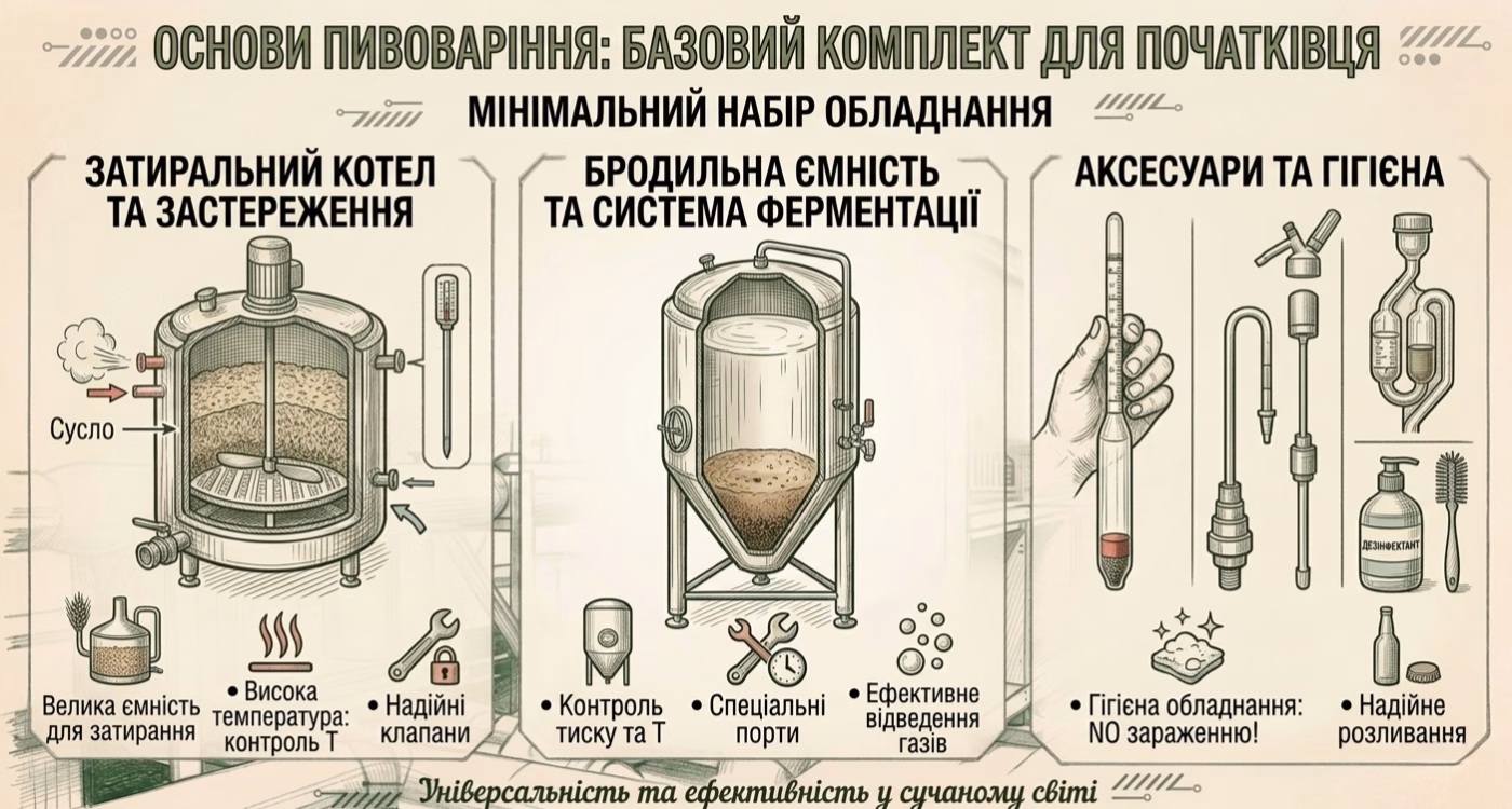 Мінімальний набір обладнання для пивоваріння
