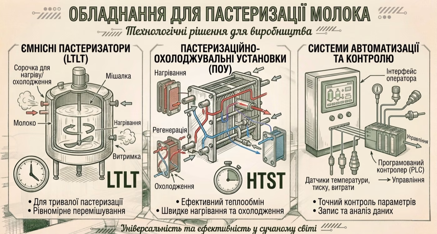 обладнання для пастеризації молока