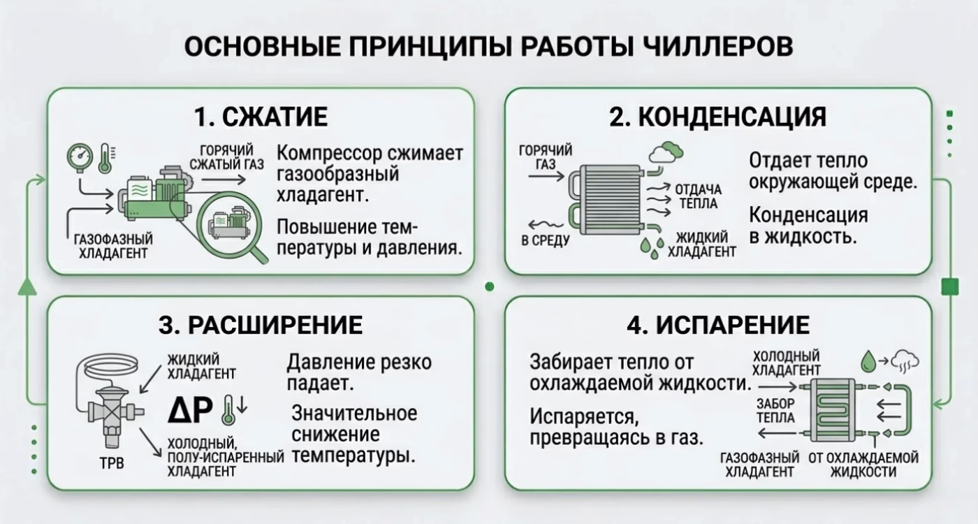 Основные принципы работы чиллеров