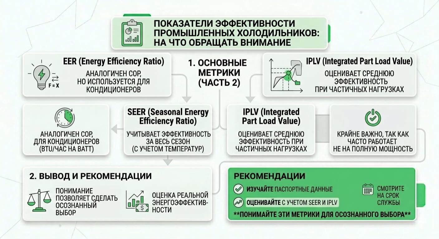 Показатели эффективности промышленных холодильников