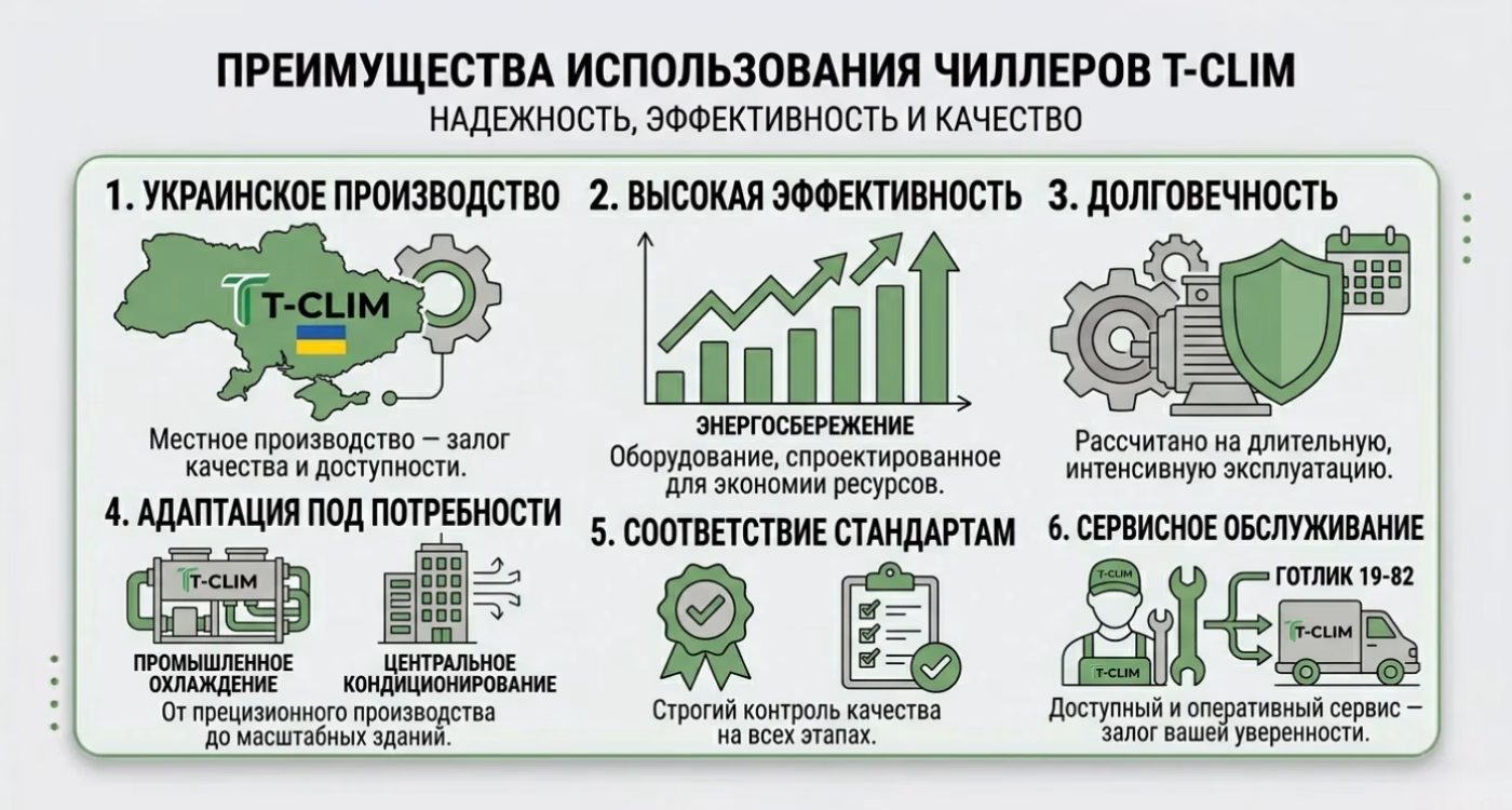 Преимущества использования чиллеров T-CLIM