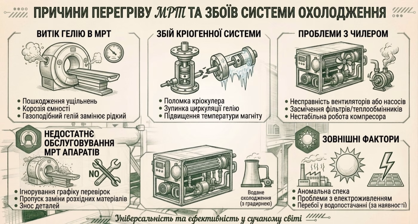 причини перегріву МРТ