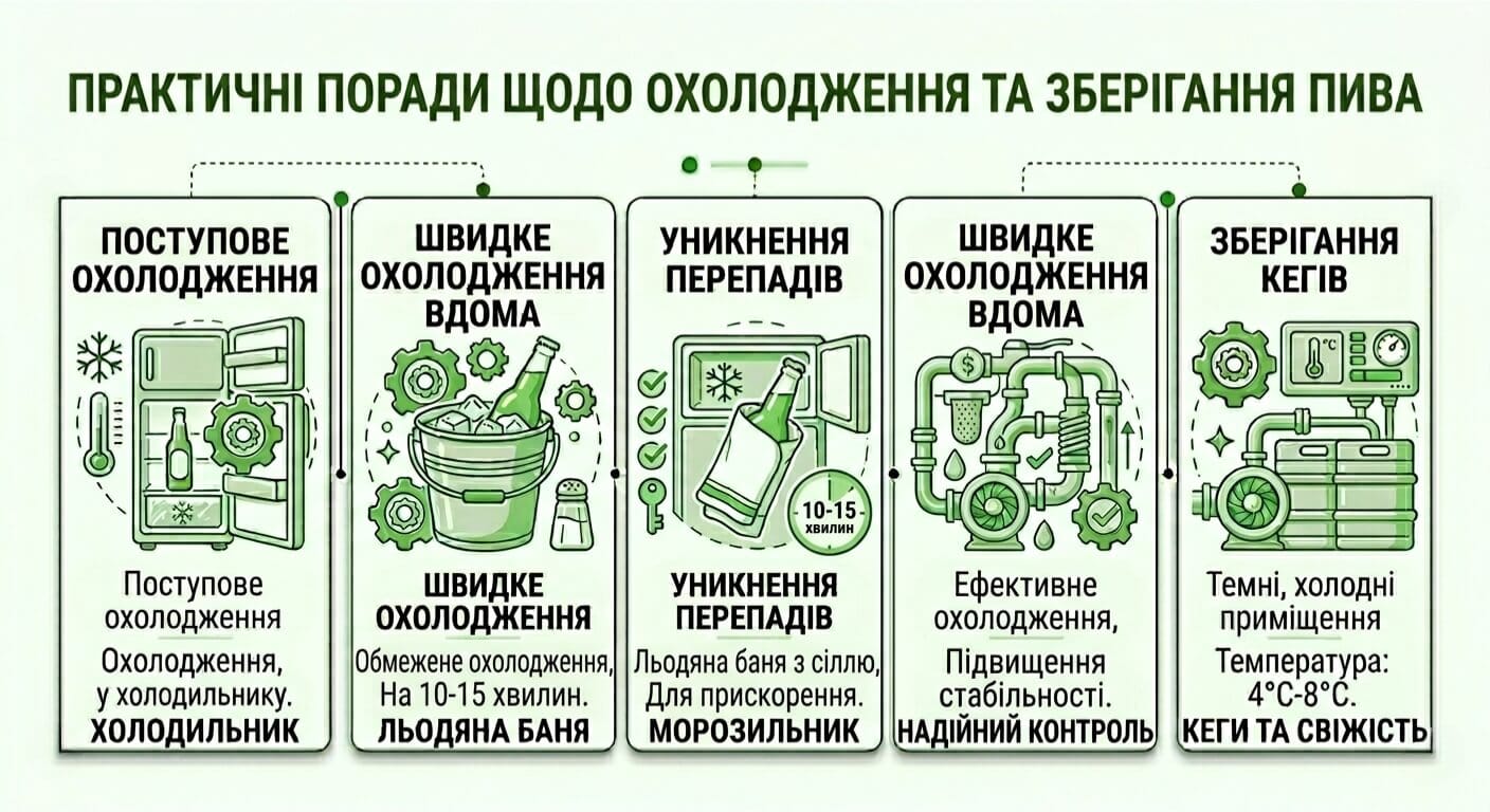 рекомендації щодо охолодження пива