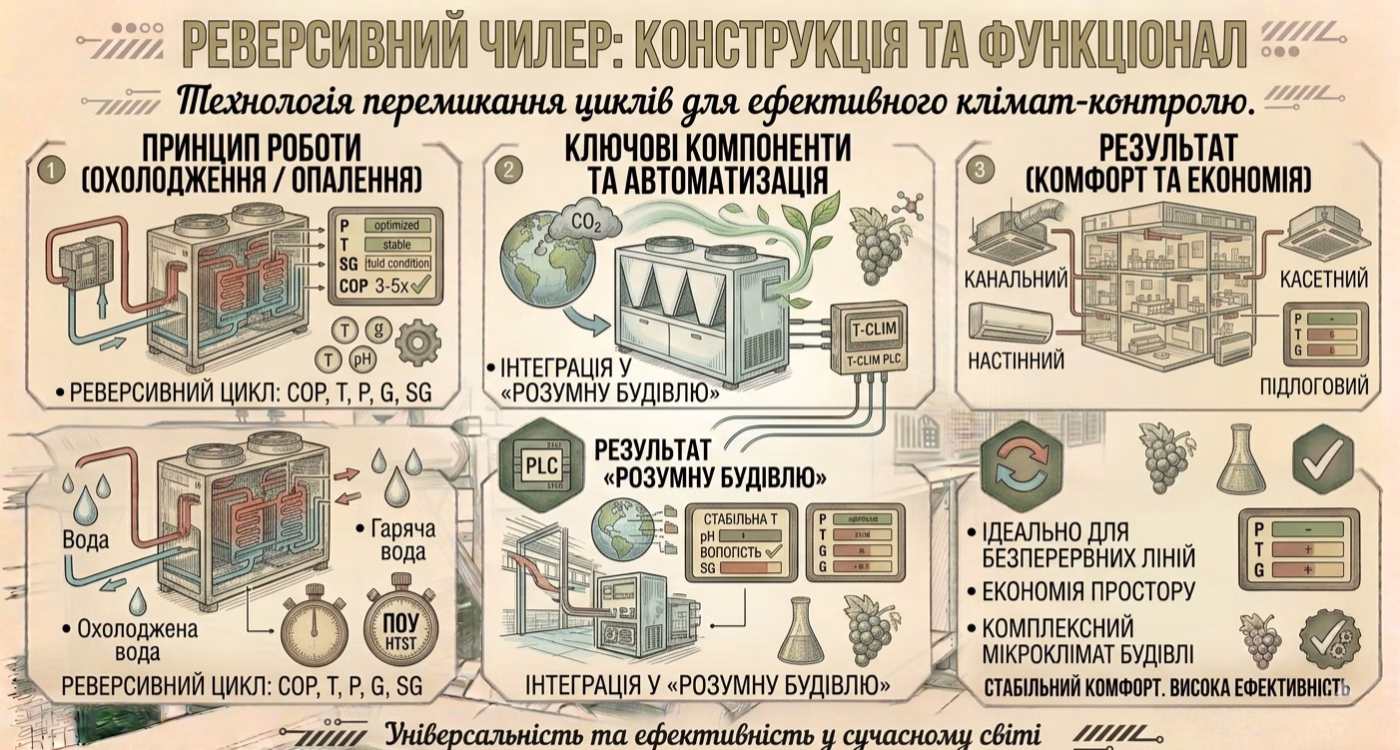 Реверсивний чилер особливості конструкції