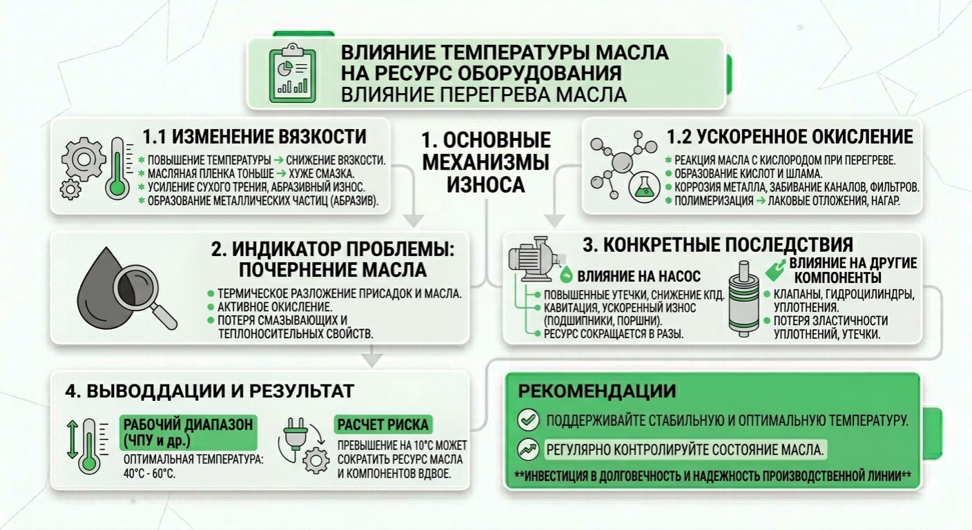 Влияние температуры масла на ресурс оборудования