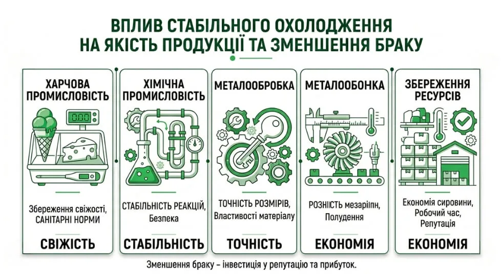 Вплив стабільного охолодження на якість продукції
