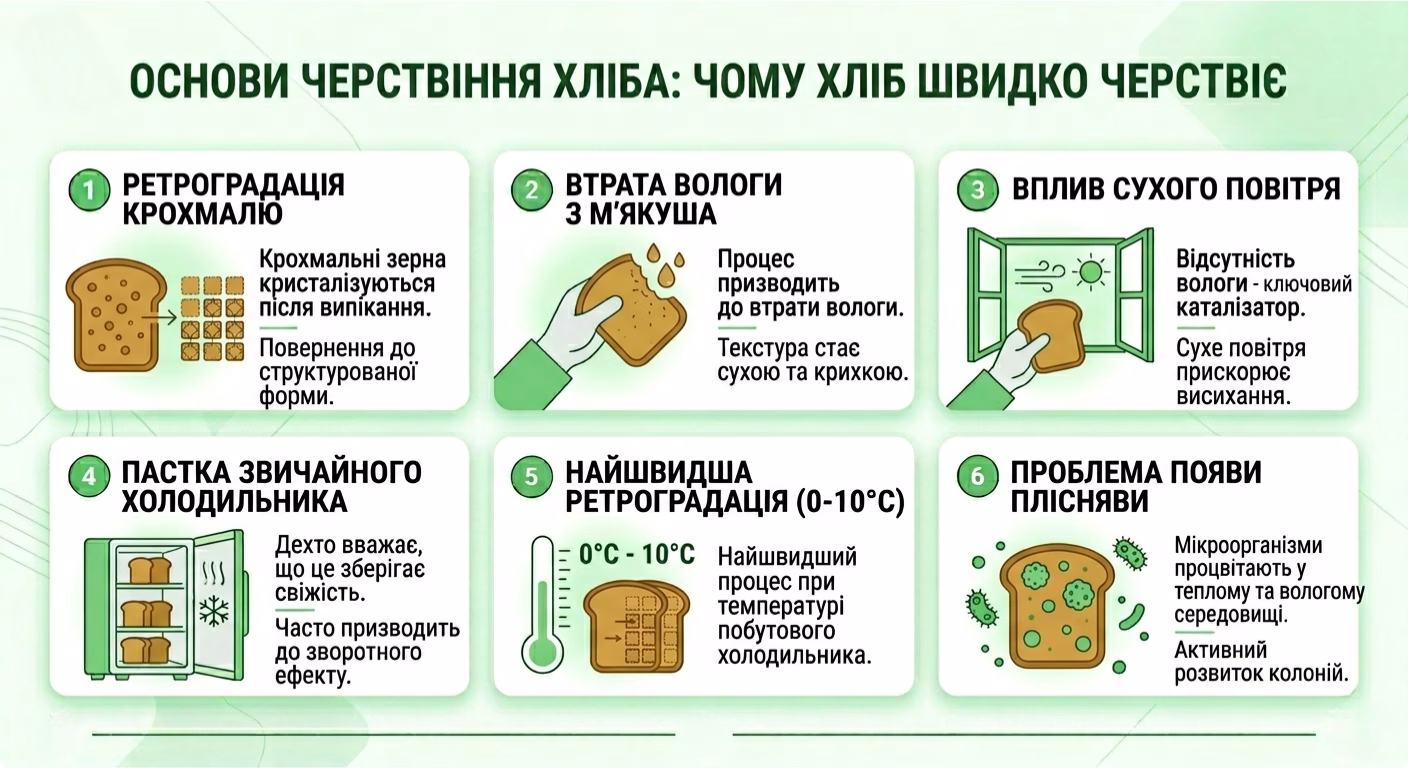 чому хліб швидко черствіє