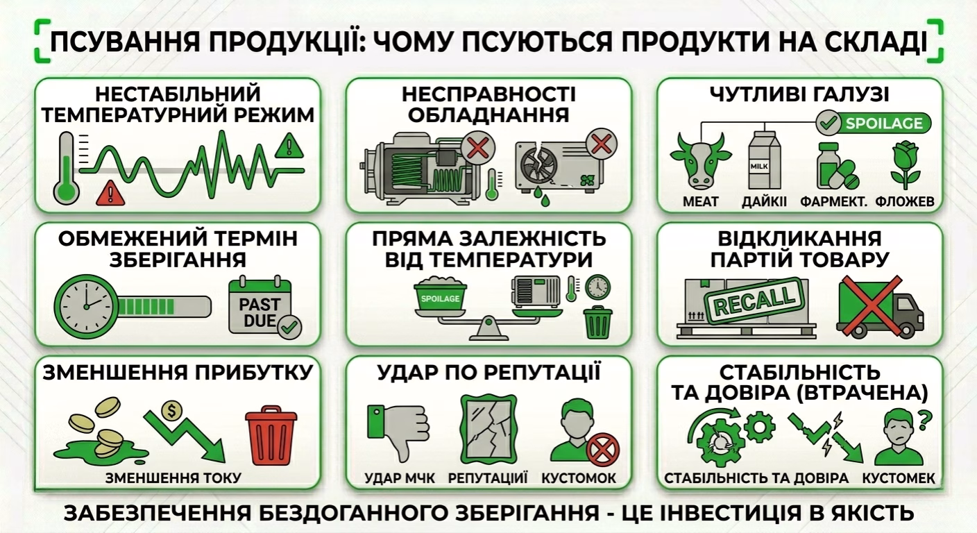чому псуються продукти на складі