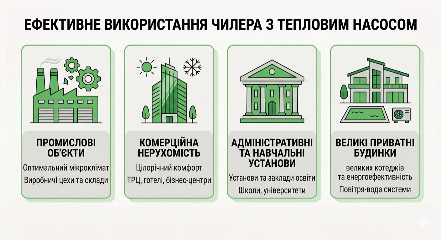 Де використовувати чилер з тепловим насосом