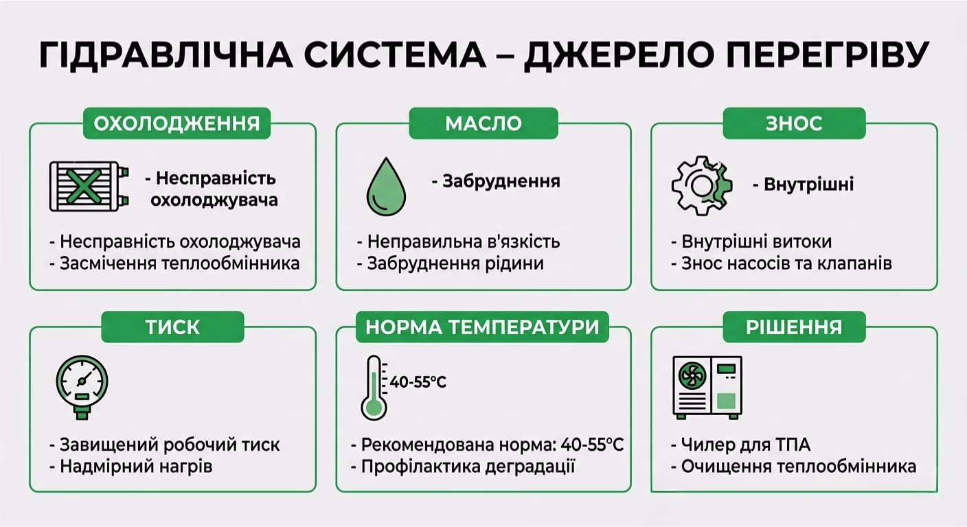 Гідравлічна система джерело перегріву