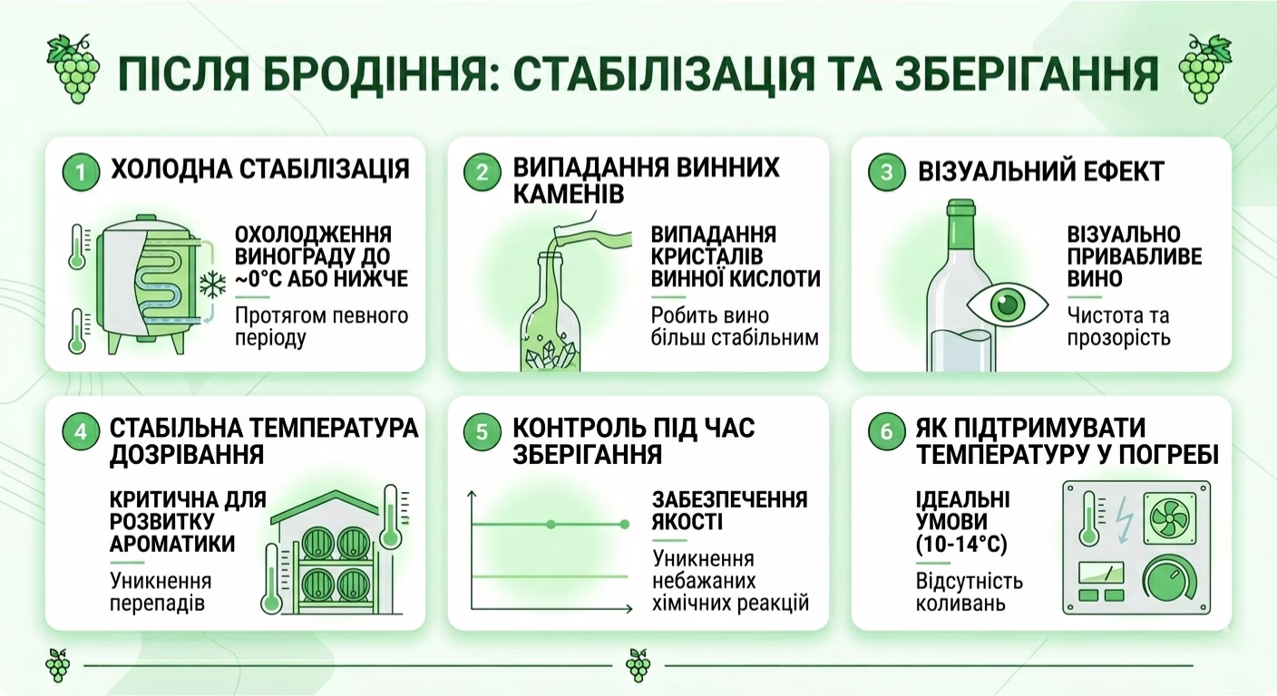 Після бродіння стабілізація та зберігання