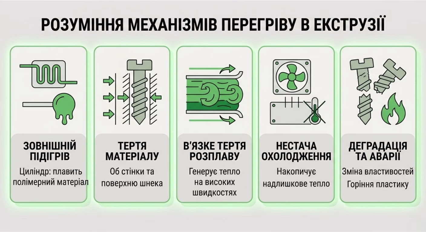 Розуміння механізмів перегріву в екструзії