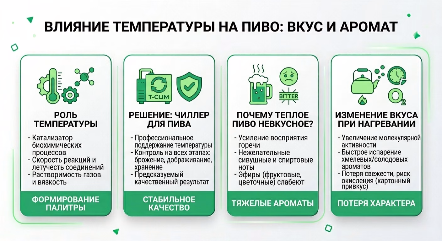 Влияние температуры на вкус и аромат пива