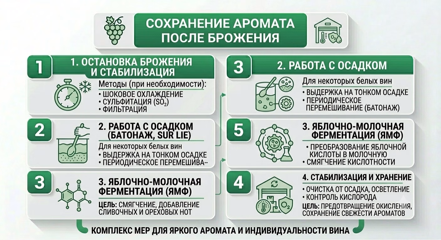 как сохранить аромат вина после брожения
