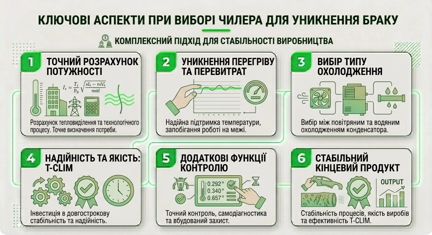Ключові аспекти при виборі чилера для уникнення браку