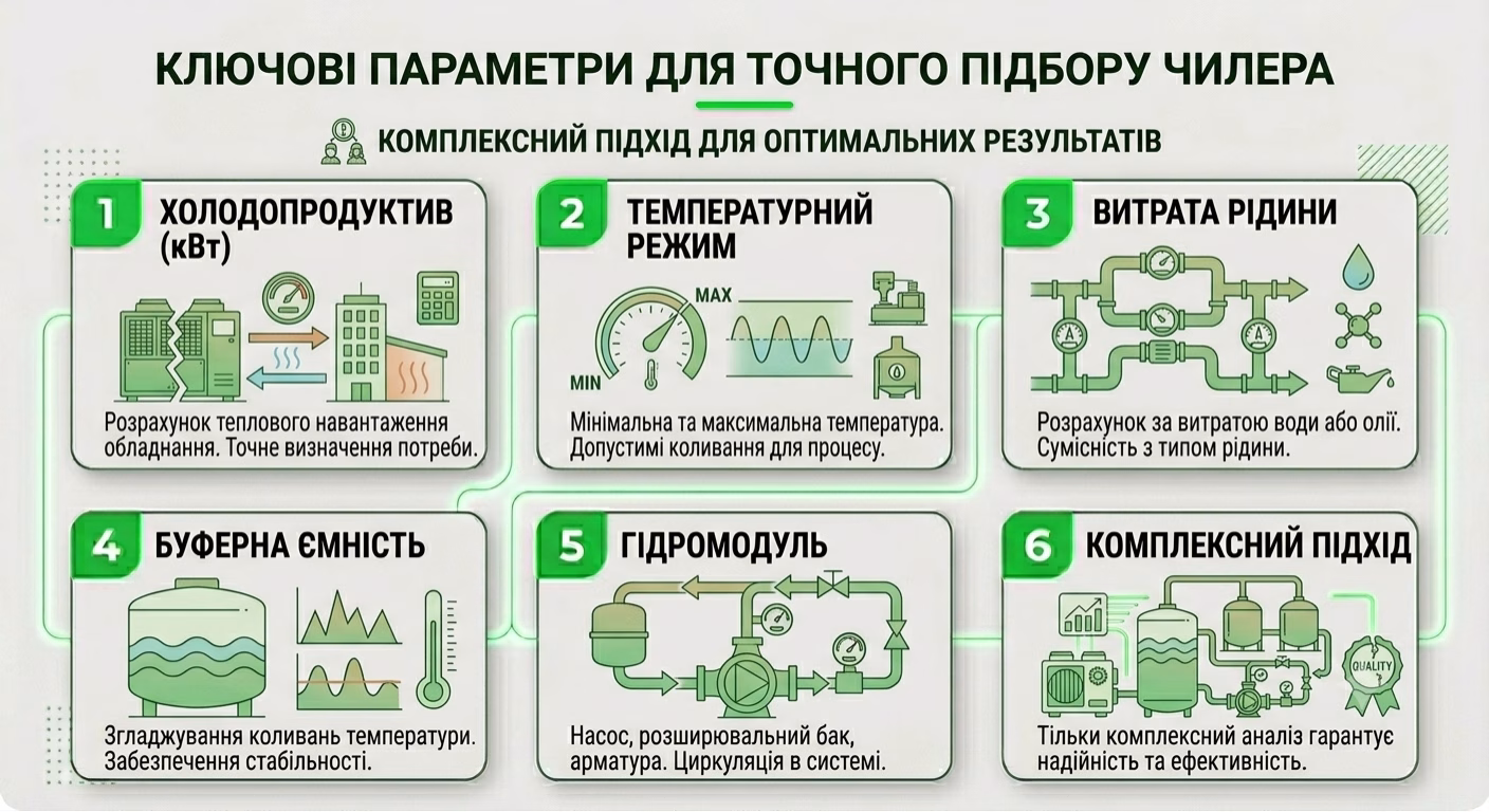 Ключові параметри для точного підбору чилера