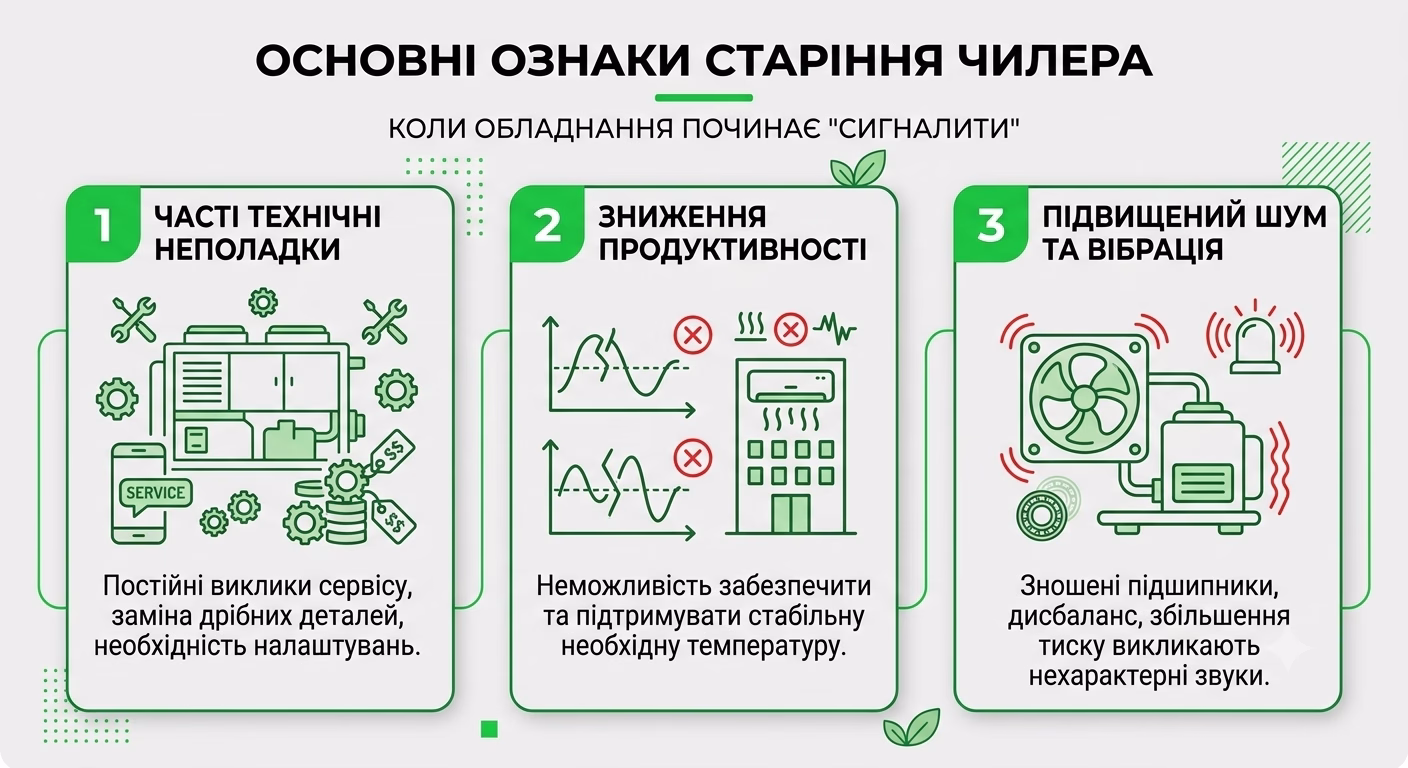 Основні ознаки старіння чилера