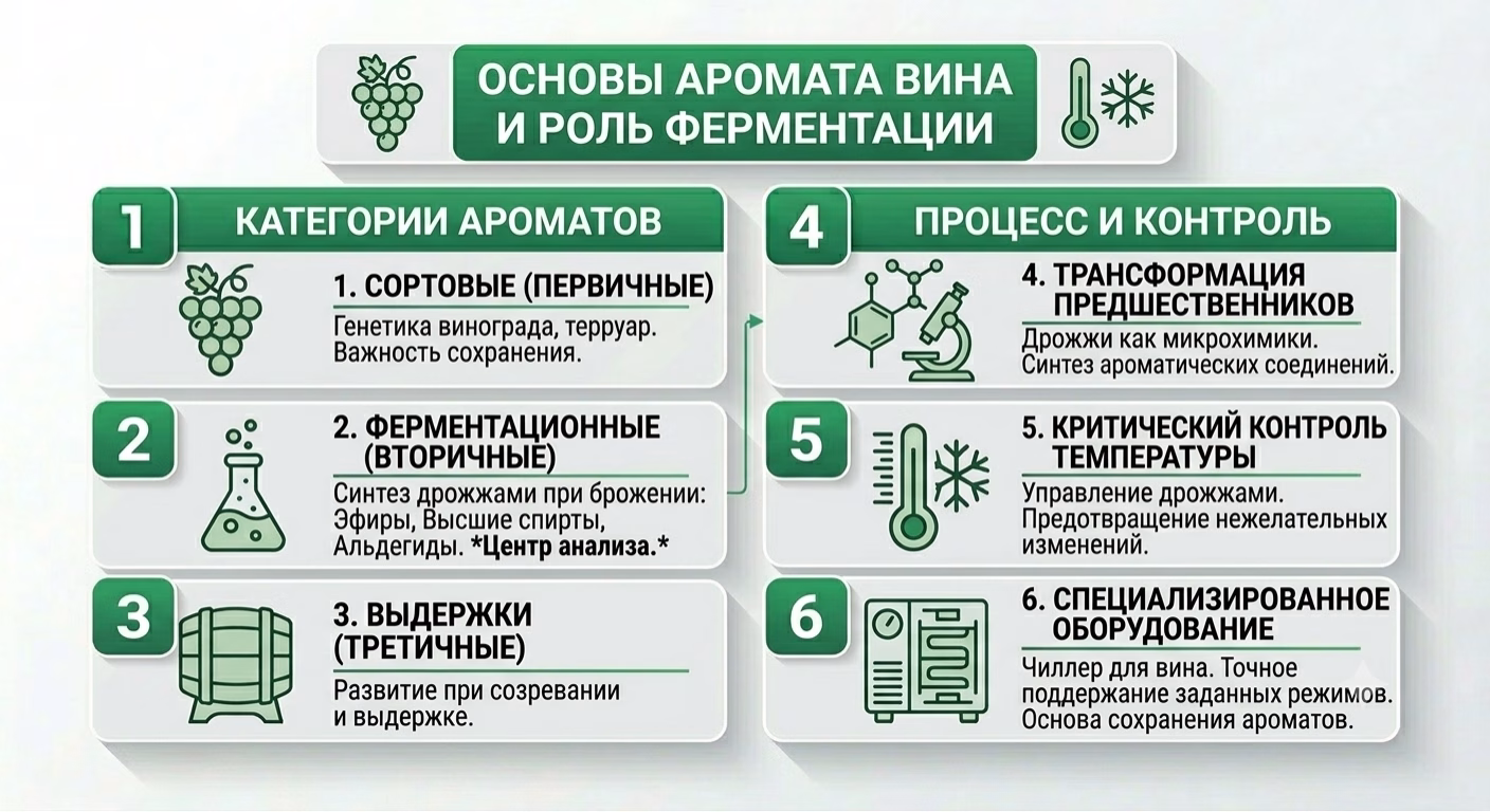 Основы аромата вина и роль ферментации