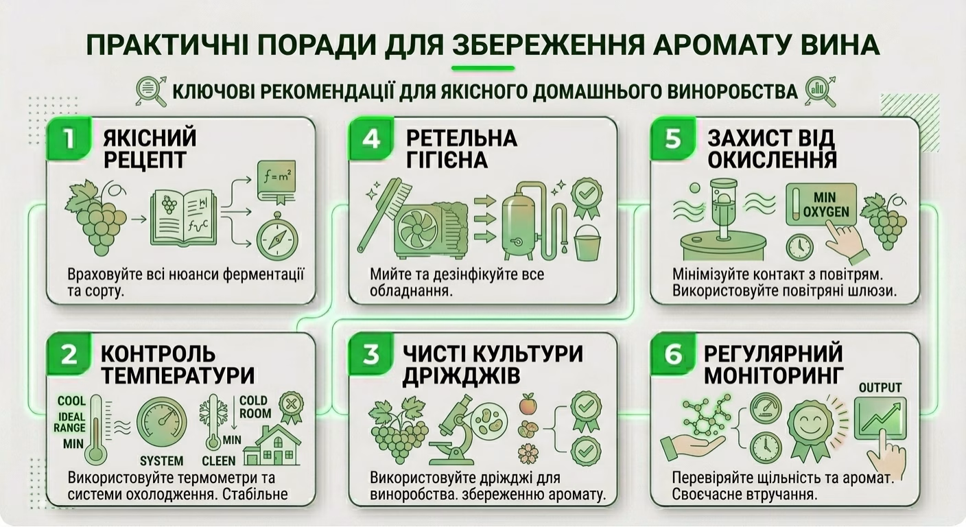 Практичні поради для збереження аромату вина