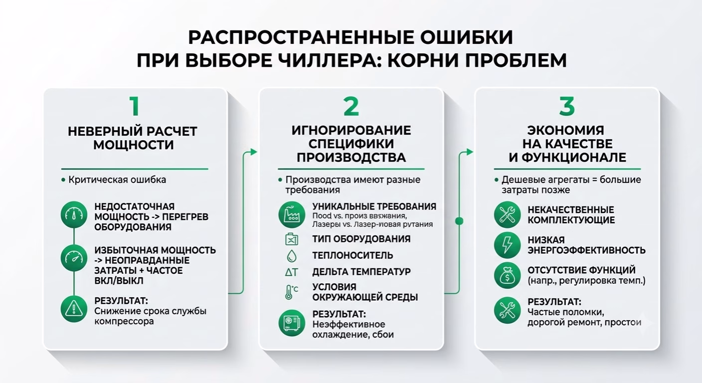Распространенные ошибки при выборе чиллера