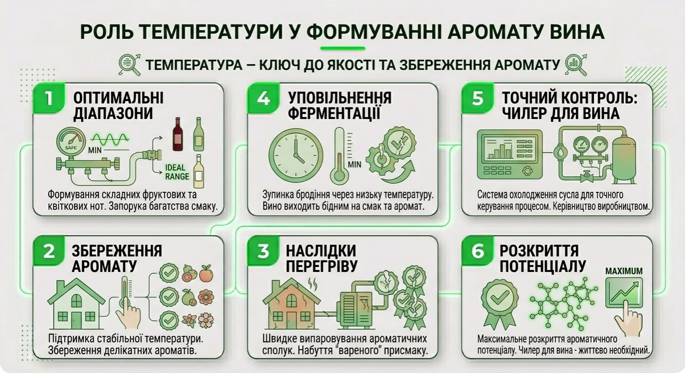 Роль температури у формуванні аромату вина