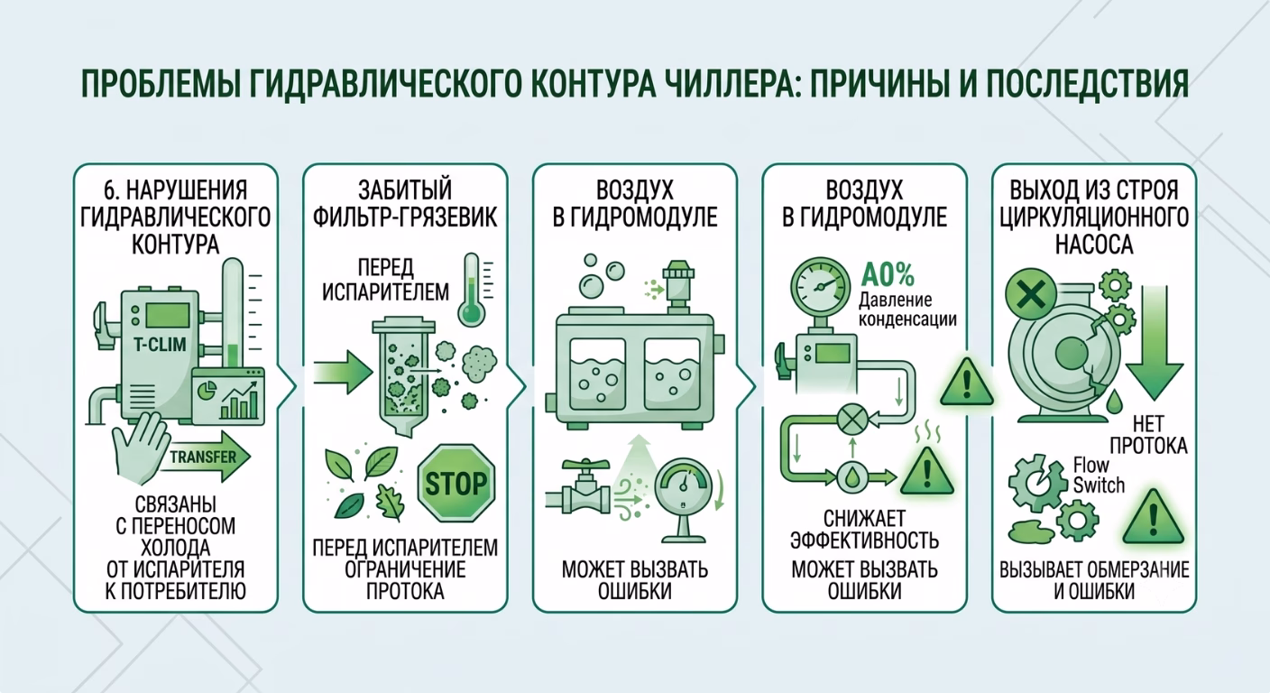 Нарушения в гидравлическом контуре