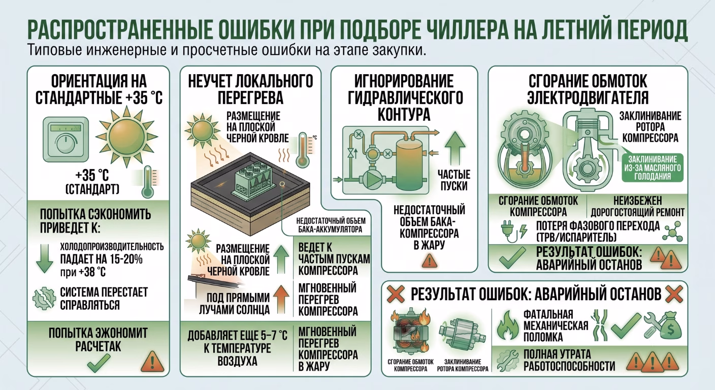 Распространенные ошибки при подборе чиллера