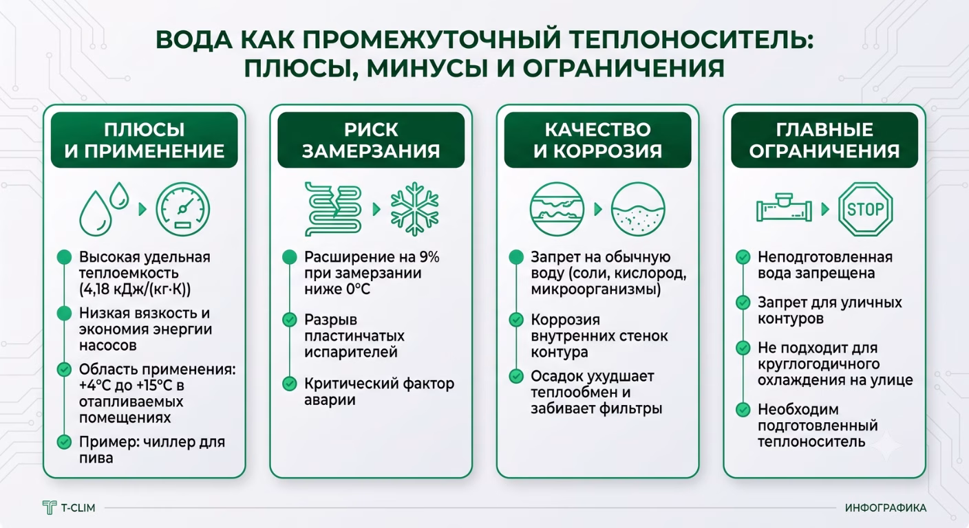 Вода как промежуточный теплоноситель
